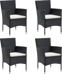 VidaXL 5-delige Tuinset Met Kussens Zwart -Optimaal Tuinmeubel Winkel 1000x1200 3