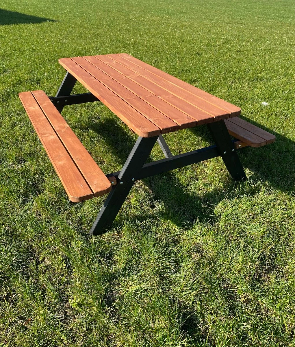 Goedkopepicknicktafels.nl | Zwart Bruine XL Picknicktafel Bruno | Tuintafel 6 Persoons | Bruin Zwart Gespoten Gedroogd Grenen Hout! 8 Goedkopepicknicktafels.nl | Zwart Bruine XL Picknicktafel Bruno | Tuintafel 6 Persoons | Bruin Zwart Gespoten Gedroogd Grenen Hout! - Afbeelding 8