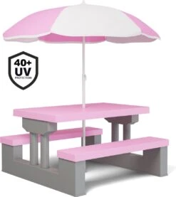 Spielwerk Kinder Tuinset – Incl. Parasol UV-bescherming - Roze Grijs 8 Spielwerk Kinder Tuinset – Incl. Parasol UV-bescherming - Roze Grijs -Optimaal Tuinmeubel Winkel 1069x1200 4