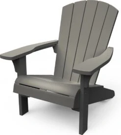 Keter Troy Adirondack Tuinstoel - Set Van 2 - 81x80x96,5cm - Lichtgrijs -Optimaal Tuinmeubel Winkel 1073x1200