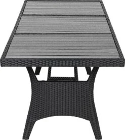 Casaria Polyrattan Tuintafel - WPC Tafelblad 190x90x74 Cm – Zwart -Optimaal Tuinmeubel Winkel 1074x1200 1