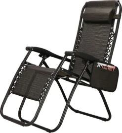 Springos Tuinstoel | Ligstoel | Opvouwbaar | Verstelbaar | Ergonomische Hoofdsteun | Bruin / Zwart -Optimaal Tuinmeubel Winkel 1107x1200