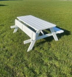 Goedkopepicknicktafels.nl | Witte XL Picknicktafel | Tuintafel 6 Persoons | Wit Gespoten Gedroogd Grenen Hout! -Optimaal Tuinmeubel Winkel 1125x1200 1
