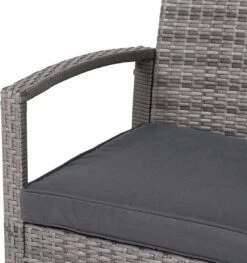 Casaria Polyrattan Loungeset – 2 Stoelen 1 Bank 1 Tafel - Antraciet -Optimaal Tuinmeubel Winkel 1126x1200 2