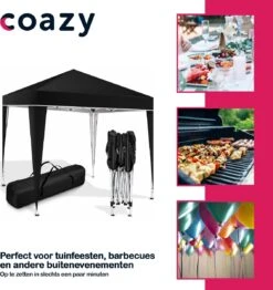 Coazy Waterdichte Partytent 3x3 Meter Opvouwbaar - Paviljoen - Easy Up - Pop-up Tent Met Haringen, Touw En Anti Slip Poten - Waterdicht - Partytenten Weerbestendig -Optimaal Tuinmeubel Winkel 1132x1200 2