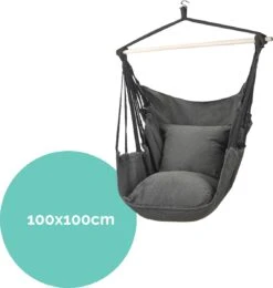 Hangmat Stoel - Hangstoel Voor Binnen Of Buiten - Incl. 2 Kussens - Zwart/Grijs Antraciet 8 Hangmat Stoel - Hangstoel Voor Binnen Of Buiten - Incl. 2 Kussens - Zwart/Grijs Antraciet -Optimaal Tuinmeubel Winkel 1141x1200