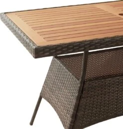 Teamson Home 5-Delig Diningset - Tuinset - Tuinmeubelen - Tafel En 4 Stoelen - Voor Maximaal 4 Personen - Massief Houten Tafelblad - Bruin - 244 X 132 X 84 (cm) -Optimaal Tuinmeubel Winkel 1145x1200 3