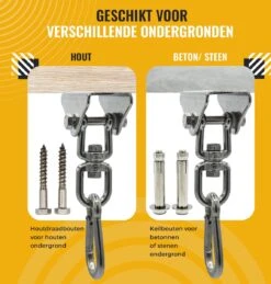 Itstrong® Plafondhaak Ophangsysteem Voor Binnen & Buiten – Ophanghaak Voor Bokszak – Schommel – Schommelstoel – Hangstoel - RVS -Optimaal Tuinmeubel Winkel 1146x1200 1