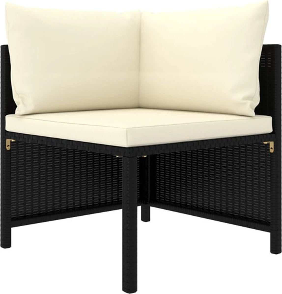 VidaXL 4-delige Loungeset Met Kussens Poly Rattan Zwart 3 VidaXL 4-delige Loungeset Met Kussens Poly Rattan Zwart - Afbeelding 3