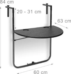 Relaxdays Balkontafel Inklapbaar, Balkon Tafel Rotan, Hangtafel Reling - Zwart 21 Relaxdays Balkontafel Inklapbaar, Balkon Tafel Rotan, Hangtafel Reling - Zwart -Optimaal Tuinmeubel Winkel 1149x1200 4