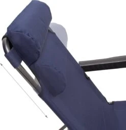Relaxdays Ligstoel Inklapbaar - Ligbed Met Hoofdsteun - Strandstoel Verstelbaar - Camping - Donkerblauwe -Optimaal Tuinmeubel Winkel 1162x1200