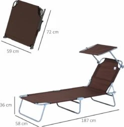 Outsunny Ligstoel Ligbank Voor Buiten Ligstoel Voor Op Het Strand Inklapbaar Met Zonnedak 3 Kleuren 84B-001 -Optimaal Tuinmeubel Winkel 1166x1200 1