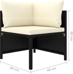 VidaXL 4-delige Loungeset Met Kussens Poly Rattan Zwart 30 VidaXL 4-delige Loungeset Met Kussens Poly Rattan Zwart -Optimaal Tuinmeubel Winkel 1184x1200