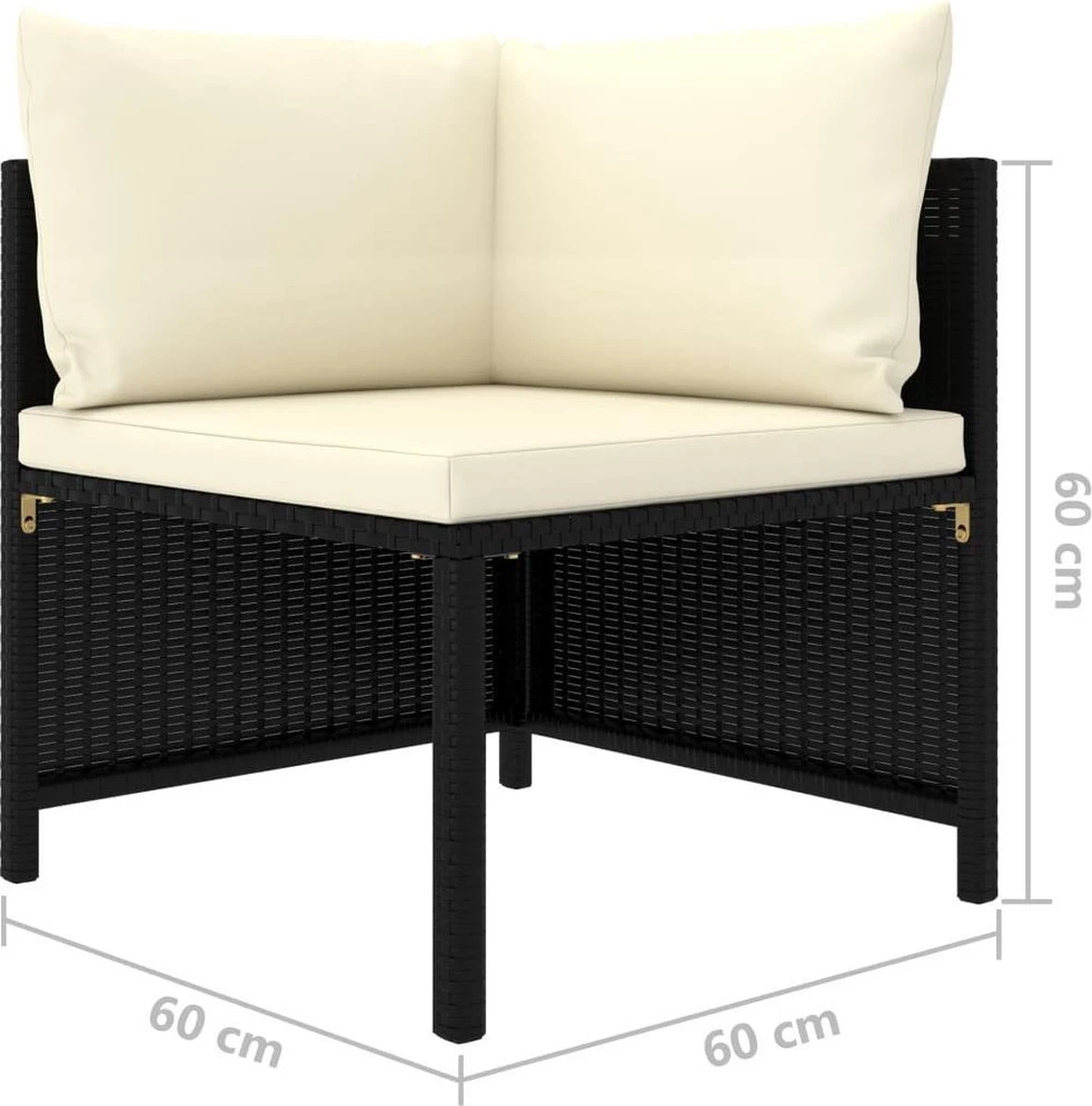 VidaXL 4-delige Loungeset Met Kussens Poly Rattan Zwart 14 VidaXL 4-delige Loungeset Met Kussens Poly Rattan Zwart - Afbeelding 14
