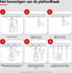 Ophangsysteem - Plafondhaak RVS - Ophanghaak TRX - Hangstoel Buiten - Hangstoel Binnen – Schommelstoel - Schommel - Bokszakken - RVS - 300kg -Optimaal Tuinmeubel Winkel 1186x1200
