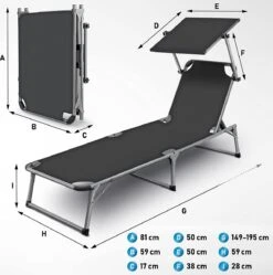 Sens Design Zonnebed - Ligbed Inklapbaar Met Zonneklep - Grijs -Optimaal Tuinmeubel Winkel 1191x1200 1