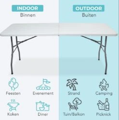 LifeGoods Klaptafel - Inklapbaar - 70x180cm - Verstelbare Vouwtafel - Weerbestendig - Wit -Optimaal Tuinmeubel Winkel 1193x1200 4