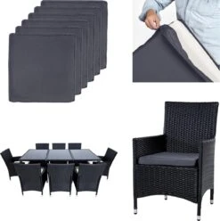 Tectake - Tuinmeubelset - 8 Persoons - Zwart 13 Tectake - Tuinmeubelset - 8 Persoons - Zwart -Optimaal Tuinmeubel Winkel 1194x1200 5