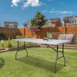 LifeGoods Klaptafel - Inklapbaar - 70x180cm - Verstelbare Vouwtafel - Weerbestendig - Wit -Optimaal Tuinmeubel Winkel 1198x1200 5