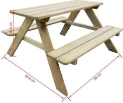 MaxxGarden Kinder Picknicktafel - 90x79x50cm - Hout 16 MaxxGarden Kinder Picknicktafel - 90x79x50cm - Hout -Optimaal Tuinmeubel Winkel 1200x1004 3