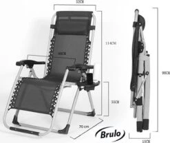 Brulo - Ligstoel Tuin - Ligstoelen - Strandstoel Opvouwbaar - Tuinstoel - Incl Tafel En Hoofdkussen -Optimaal Tuinmeubel Winkel 1200x1012