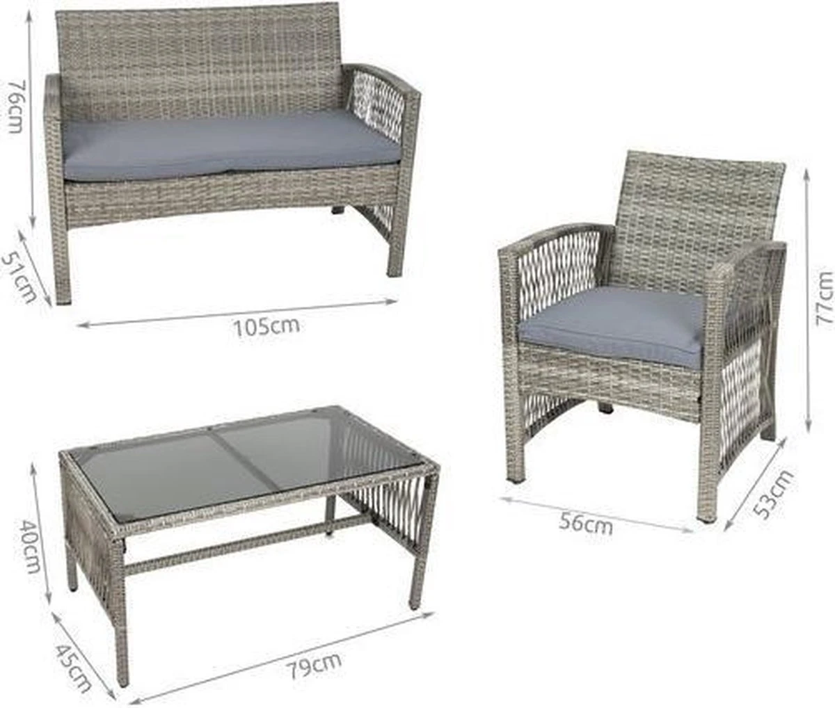 Merkloos Tuin Loungeset Grijs / Bruin - Lounge Set Tuin - Relax Bank - Lounge Bank Tuin - Tuinbank - Loungebank - Tuinset/ Loungebank - Tuinset - Tuinstoel - Loungeset - Rattan Tuinmeubilair - Poly Rotan Tuinmeubelen - Grijs / Bruin 4 Merkloos Tuin Loungeset Grijs / Bruin - Lounge Set Tuin - Relax Bank - Lounge Bank Tuin - Tuinbank - Loungebank - Tuinset/ Loungebank - Tuinset - Tuinstoel - Loungeset - Rattan Tuinmeubilair - Poly Rotan Tuinmeubelen - Grijs / Bruin - Afbeelding 4