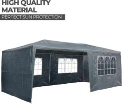 MaxxGarden Partytent - Paviljoen - 3x6m - Incl. Zijwanden - Waterdicht - Antraciet -Optimaal Tuinmeubel Winkel 1200x1022