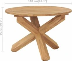 VidaXL Tuintafel Ø110x75 Cm Massief Teakhout -Optimaal Tuinmeubel Winkel 1200x1025 3
