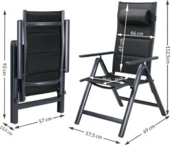 Casaria Tuinstoel Aluminium - 2 Stuks Inklapbaar - Antraciet 31 Casaria Tuinstoel Aluminium - 2 Stuks Inklapbaar - Antraciet -Optimaal Tuinmeubel Winkel 1200x1026