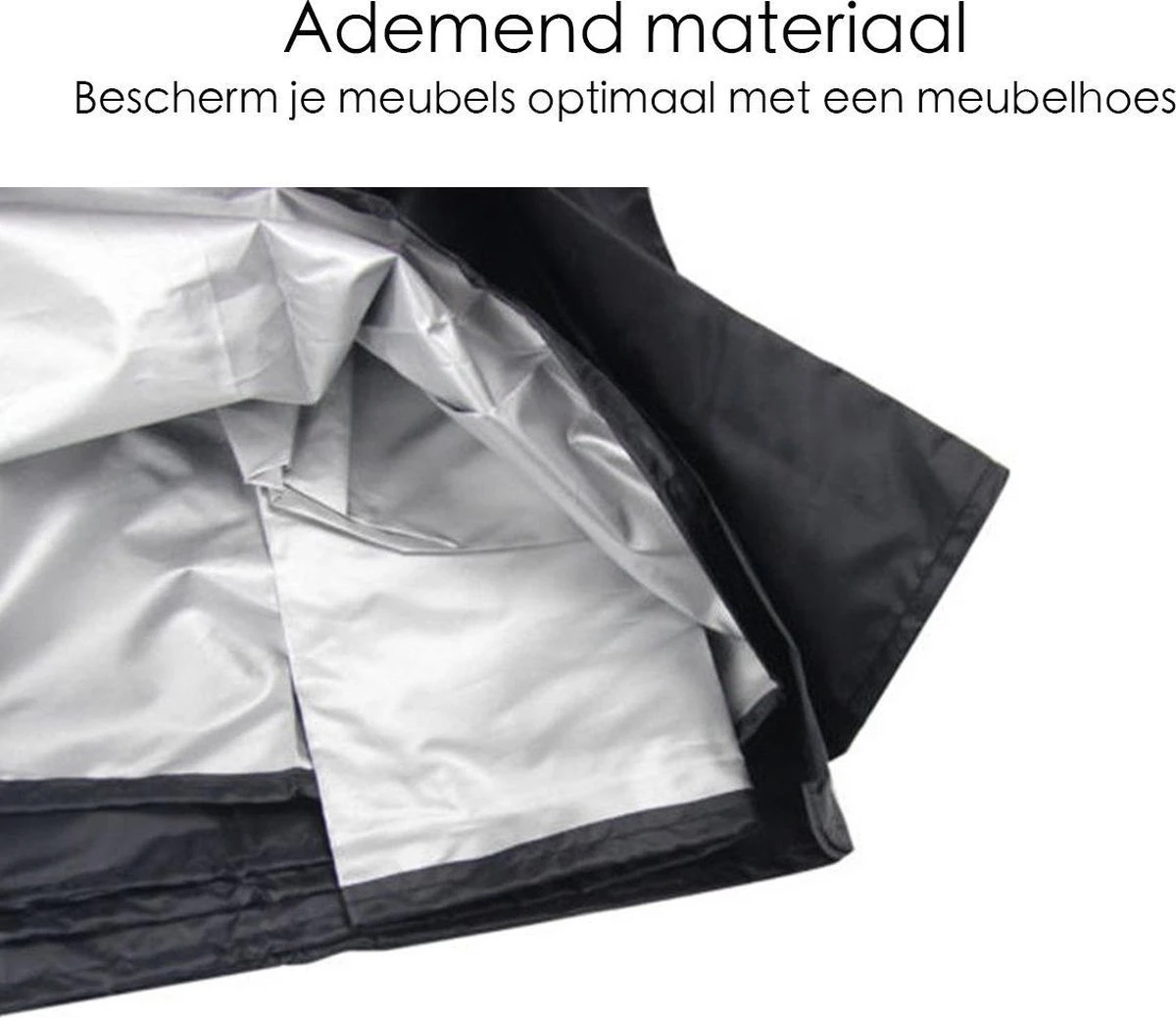 Merkloos Beschermhoes Voor Tuinmeubelen - 250x250x90cm - Zwart 4 Merkloos Beschermhoes Voor Tuinmeubelen - 250x250x90cm - Zwart - Afbeelding 4