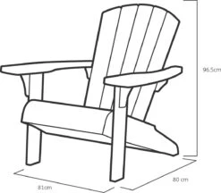 Keter Troy Adirondack Tuinstoel - 81x80x96,5cm - Grafiet -Optimaal Tuinmeubel Winkel 1200x1051