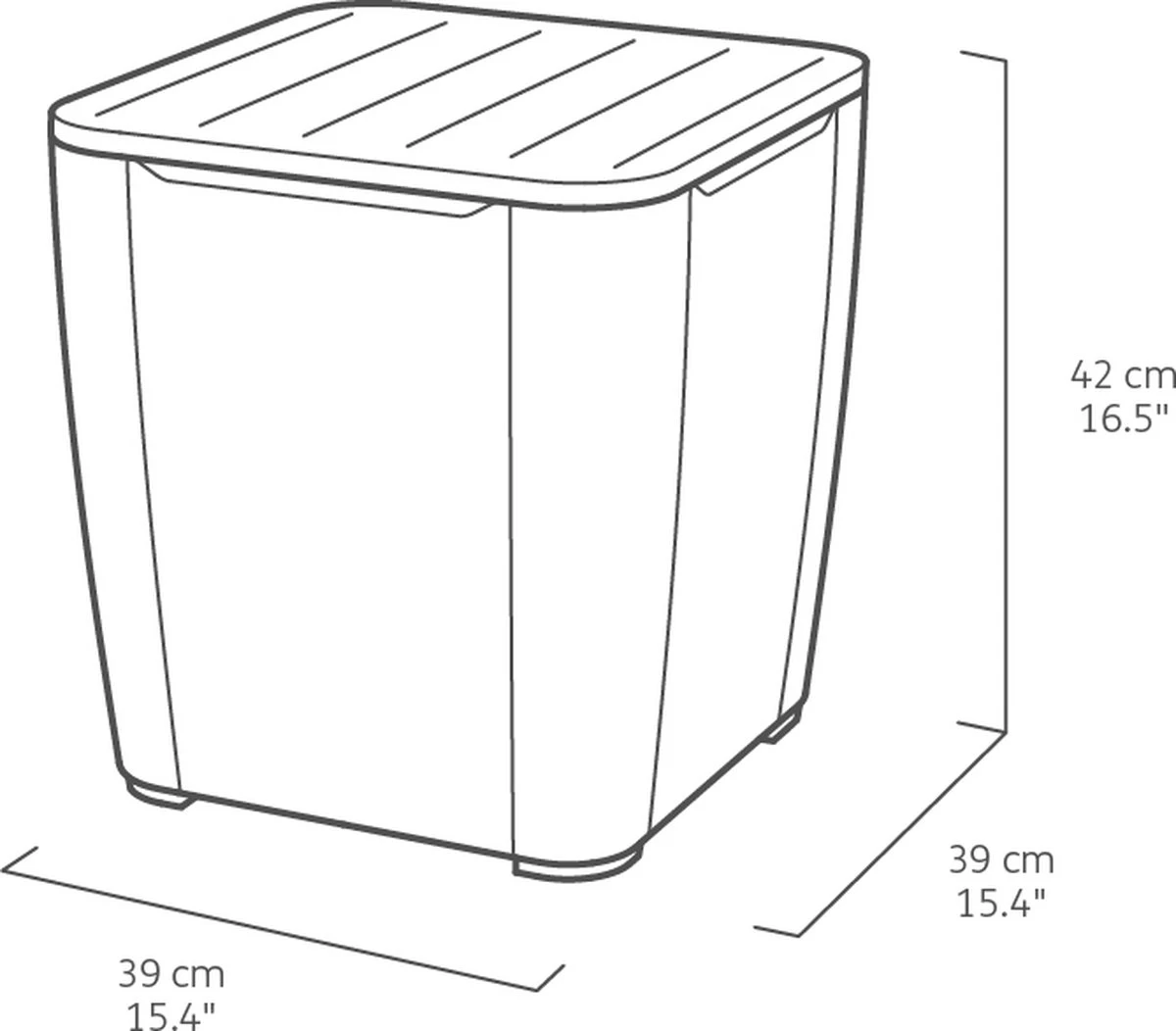 ALLIBERT Keter Luzon Opbergtafel - 39x39x43cm - Donkergrijs 2 ALLIBERT Keter Luzon Opbergtafel - 39x39x43cm - Donkergrijs - Afbeelding 2