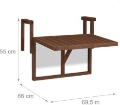 Relaxdays Balkontafel Inklapbaar - Klaptafel Balkon - Tafel Reling - Hangtafel Hout -Optimaal Tuinmeubel Winkel 1200x1060 2