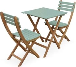 Alice's Garden Bistroset Barcelona - 2 Zitplaatsen - Acacia - Groengrijs
