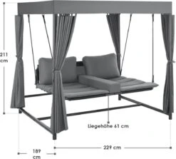 Schommelbank / Ligbank Kassandra - Donkergrijs 25 Schommelbank / Ligbank Kassandra - Donkergrijs -Optimaal Tuinmeubel Winkel 1200x1081 1