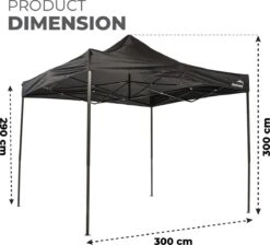 MaxxGarden Easy-up Partytent - 3x3m - Standaard - Waterdicht - Opvouwbaar - Inclusief Draagtas - Zwart -Optimaal Tuinmeubel Winkel 1200x1086 1