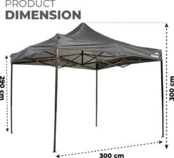 MaxxGarden Easy-up Partytent - 3x3m - Standaard - Waterdicht - Opvouwbaar - Inclusief Draagtas - Antraciet -Optimaal Tuinmeubel Winkel 1200x1086 2