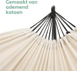 Vita5 Hangmat Met Standaard – 2 Persoons – Incl. Bekerhouder – 205kg Draaggewicht – Beige/Wit -Optimaal Tuinmeubel Winkel 1200x1111 1