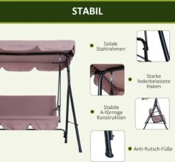 Outsunny Hollywoodschommel 3-zits Tuinschommel Schommelbank Met Dak 3 Kleuren 84A-054 -Optimaal Tuinmeubel Winkel 1200x1113 1