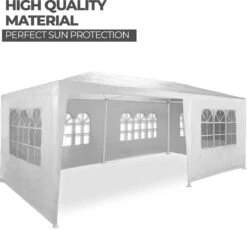 MaxxGarden Partytent - Paviljoen - 300 X 600 X 250 Cm - Met Zijwanden - Waterdicht Pro - 32mm Buizen – Wit -Optimaal Tuinmeubel Winkel 1200x1119 3
