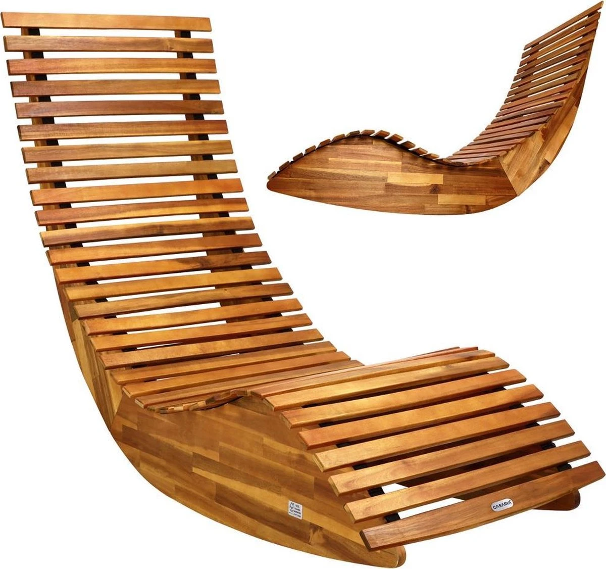 Casaria Ligstoel FSC®-gecertificeerd – Acacia Hout – 2 Stuks 3 Casaria Ligstoel FSC®-gecertificeerd – Acacia Hout – 2 Stuks - Afbeelding 3