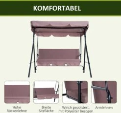 Outsunny Hollywoodschommel 3-zits Tuinschommel Schommelbank Met Dak 3 Kleuren 84A-054 -Optimaal Tuinmeubel Winkel 1200x1127