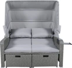 Polyrattan Patio Rieten Meubels Set Voor 2 Personen-Outdoor Rattan Sofa Set Met Intrekbare Luifel-lounge Bank-PE Rotan Loveseat Voor Achtertuin Veranda Tuin Zwembad Balkon-grijs -Optimaal Tuinmeubel Winkel 1200x1128 2