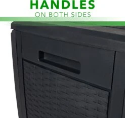 Opbergbox 310L UV-Bestendig Weerbestendig Wielen Tuinbox Rotan-look Antraciet -Optimaal Tuinmeubel Winkel 1200x1131 5