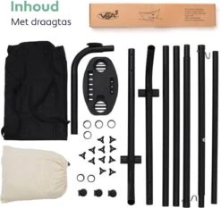 Vita5 Hangmat Met Standaard – 2 Persoons – Incl. Bekerhouder – 205kg Draaggewicht – Beige/Wit -Optimaal Tuinmeubel Winkel 1200x1133 4