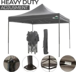 MaxxGarden Easy-up Partytent - 3x3m - Standaard - Waterdicht - Opvouwbaar - Inclusief Draagtas - Antraciet -Optimaal Tuinmeubel Winkel 1200x1137 4