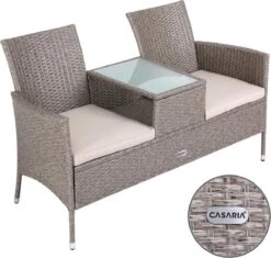 Casaria Tuinbank Polyrattan - 2-Zits Incl.Tafel - Weerbestendig Beige 14 Casaria Tuinbank Polyrattan - 2-Zits Incl.Tafel - Weerbestendig Beige -Optimaal Tuinmeubel Winkel 1200x1142 5