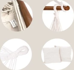 Springos Hangstoel | Binnen & Buiten | Met 2 Kussens | Boekenvak | Ook Voor Kinderen | Belastbaar Tot 150 Kg | Wit -Optimaal Tuinmeubel Winkel 1200x1143