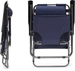 Relaxdays Ligstoel Inklapbaar - Ligbed Met Hoofdsteun - Strandstoel Verstelbaar - Camping - Donkerblauwe -Optimaal Tuinmeubel Winkel 1200x1148 2