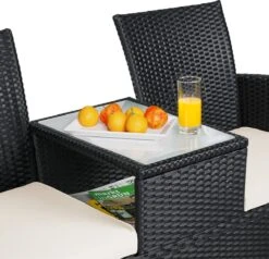 Casaria Polyrattan Tuinbank - Incl. Kussen - 143x55x88 Cm Zwart 15 Casaria Polyrattan Tuinbank - Incl. Kussen - 143x55x88 Cm Zwart -Optimaal Tuinmeubel Winkel 1200x1155 1